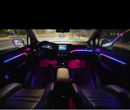 Universal Symphony Car Ambient Lights 64 RGB Car Interior Acrylic Light Guide Fiber Optic Car Decoration Atmosphere Light 18 in1