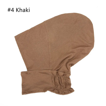 Musilim Women Fashion Elastic Basic Tube Hat Modal Cotton Under Scarf Cap Islamic Inner Cap Easy to Wear Sports Hijab