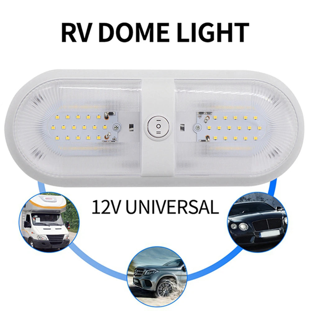 12V 24/48 LED Ceiling Lamp Dome Light with Switch Caravan Accessories for RV Marine Boat Yacht Camping Car Motorhome Trailer