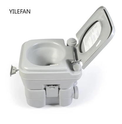 Portable Toilet 3.96 Gallon Travel RV Potty with T-type Water Outlets Anti-Leak Handle Water Pump Rotating Spout for Camping