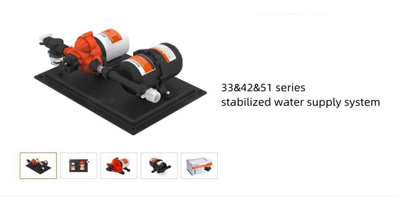 SEAFLO Rv Water Pump and Accumulator Tank System 33&42&51 Series 12V 24V DC Booster High Flow Water Pump Set RV Water Pump