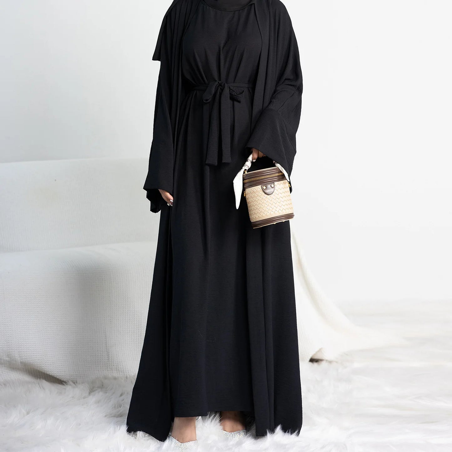 Abayas for Women Dubai Turkey Inner Hijab Dress Two Piece Abaya Muslim Set Ramadan Kimono Islamic Clothing Kaftan Femme Musulman