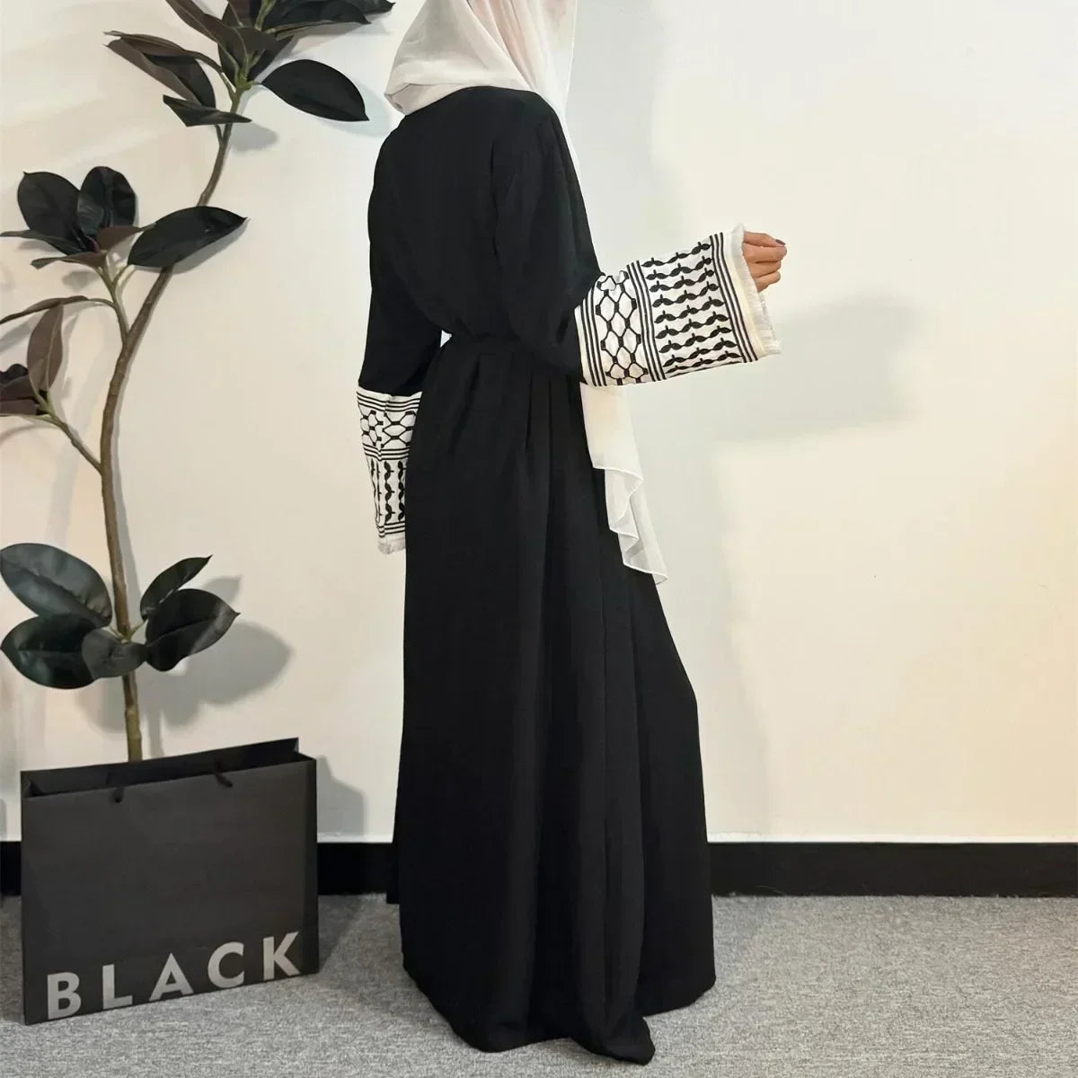 Open Front Abaya Muslim Long Sleeve Cardigan Abayas Maxi Dress Women's Clothing Tassel Embroidery Out Kaftans Women Jilbabs