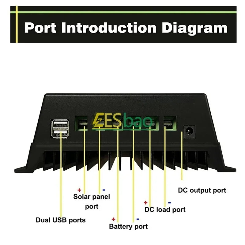 100A MPPT Solar Charge Controller Auto 12V 24V 36V 48V For Lead-acid Lithium Battery Solar PV Regulators LCD Display