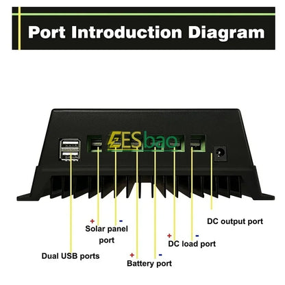 100A MPPT Solar Charge Controller Auto 12V 24V 36V 48V For Lead-acid Lithium Battery Solar PV Regulators LCD Display