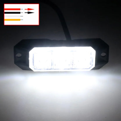 1PCS 3LED Strobe Warning Grille Flashing Lights Emergency Universal Trailer Truck Police Strobos Car Security Signal Lamp 12-24V