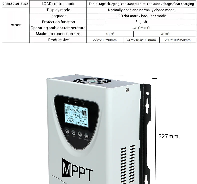 MPPT 100A 60A 50A 30A 150VDC Solar Charge Controller With LCD DISPLAY RS485 interface For12V 24V 36V 48V Home Solar System