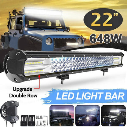 22/32/42 Inch Car LED Light Bar Truck Boat Work Light Bar for Jeep Off Road SUV ATV Driving