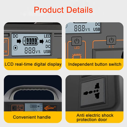 100W/300W 24000mAh LiFePO4 Portable Power Station Mobile Power Supply Solar Generator 220V/110V Station Power Bank for Camping