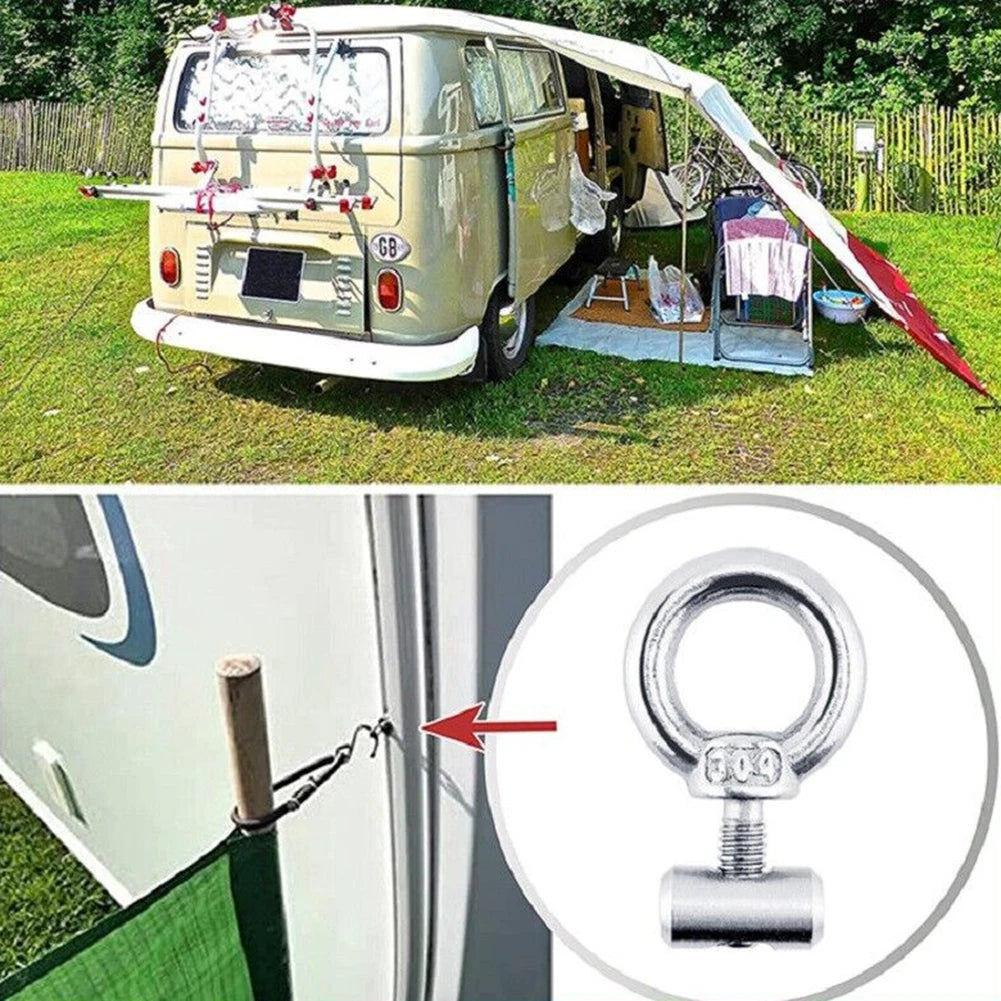 4x Camping Awning Hooks Clips 304 Stainless Steel Awning Rail Stoppers For Motorhome Campervan Caravan RV Tent Light Hangers