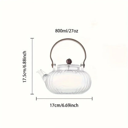 Pumpkin Shaped Glass Teapot 27oz (800ml), Mini Kettle For Blooming Tea Pot,  Accessories tea pot set