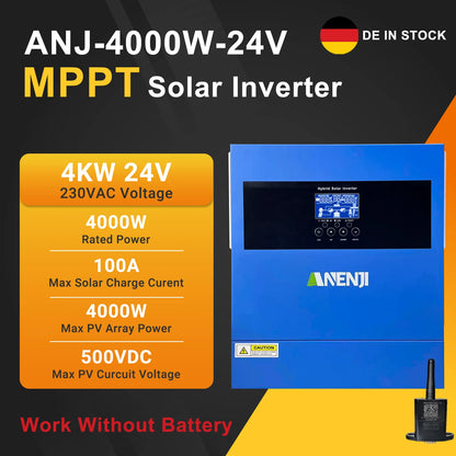 6.2KW 4KW 48V 24V Hybrid Solar Inverter MPPT Pure Sine Wave On/Off Grid Inversor 230V Built-in 120A 100A Solar Charger PV 500V