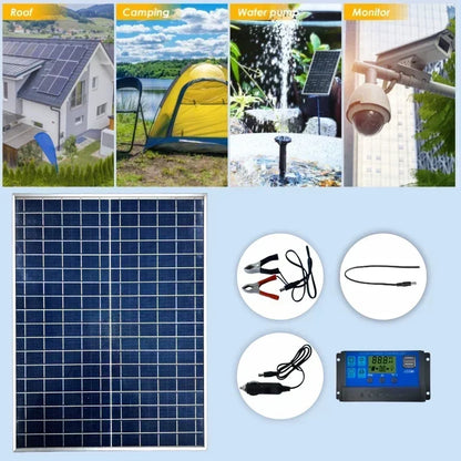 500W1000W 12V  Photovoltaic  Solar Panel, Power Bank Kit 100AController Solar Plate For Home/Camping/RV/Car Fast Battery Charger