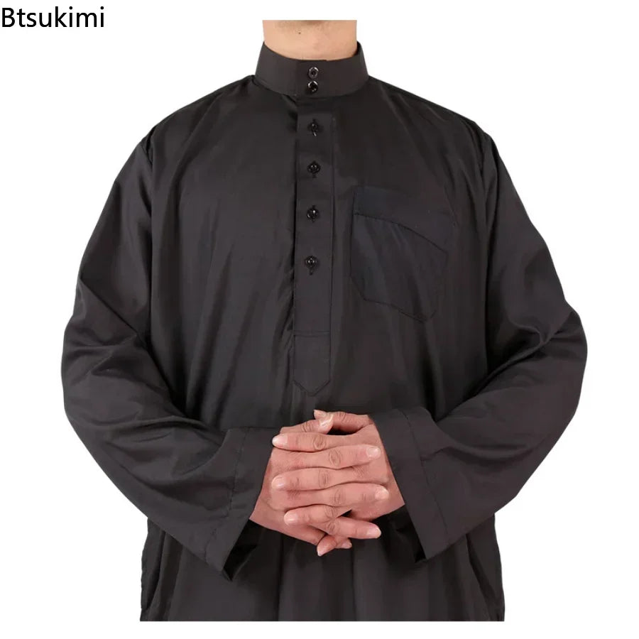 Muslim Fashion Men Robe Kaftan Abaya Pakistan Jubba Men Bonnet Homme Musulman Arabic Islamic Clothing New Qamis Homme Musulman