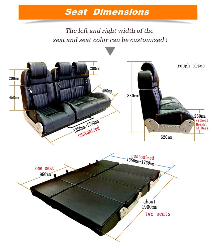 CustomizedFactory Sale Custom Luxury Motorhome Seat Bed Professionally Reversible Reclining RV Seat