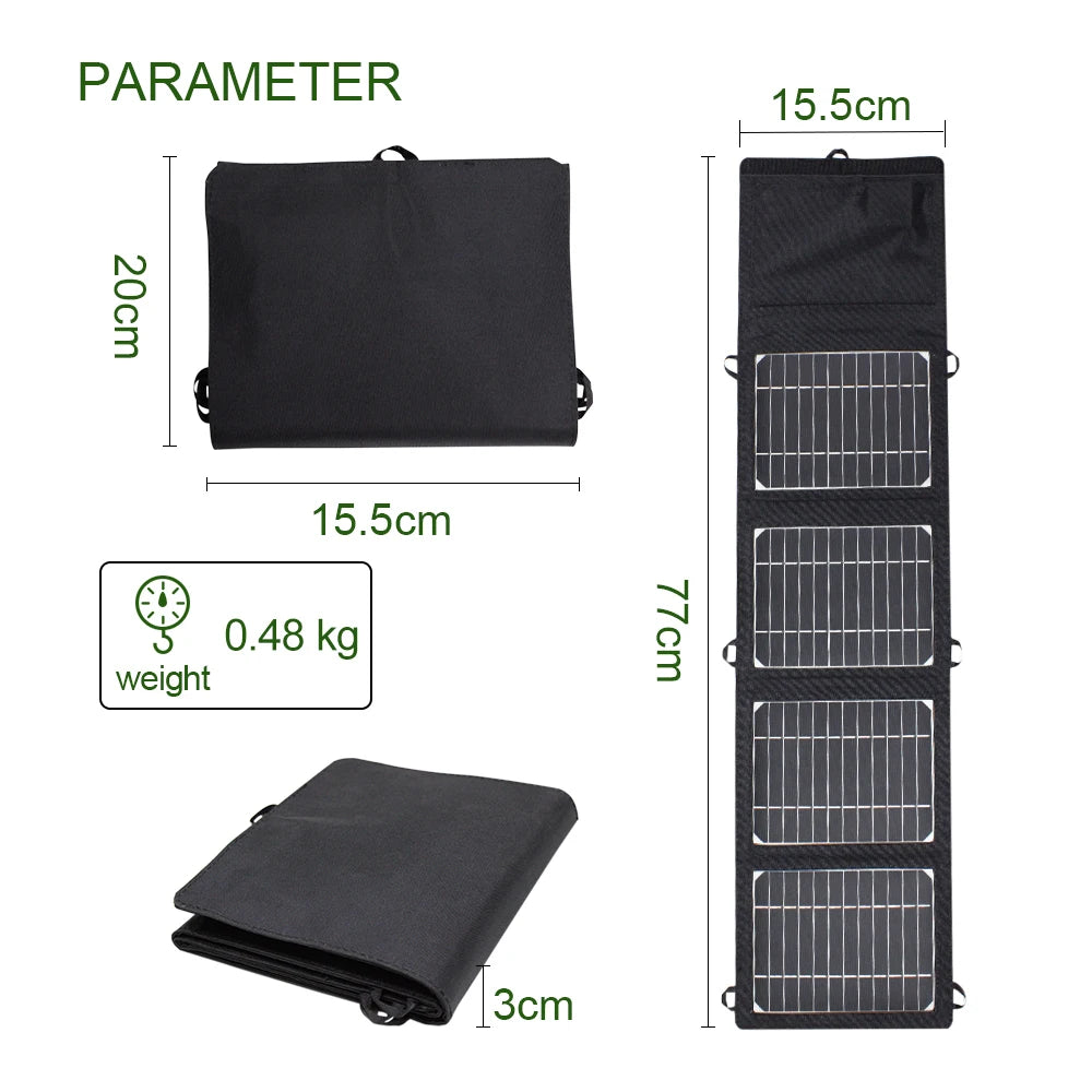 Upgraded 28W 21W 14W Portable Solar Panel Charger Double USB 5V 18V DC Camping Foldable Solar Panel For Phone Charge Power Bank