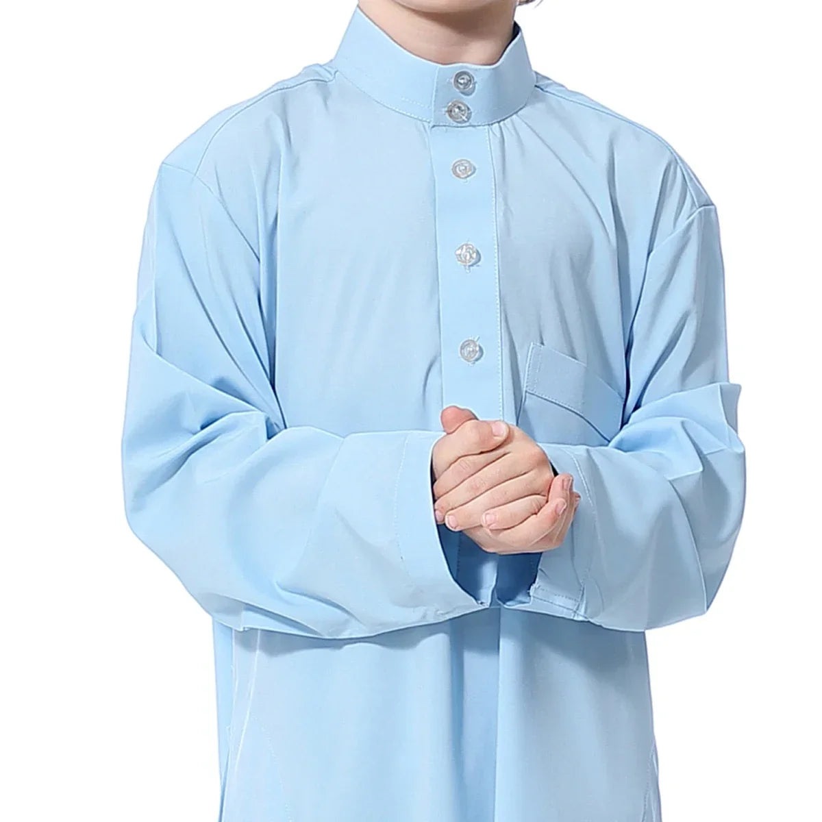 Muslim Saudi Kids Boys Dishdasha Long Sleeve Robe Thobe Dubai Islamic Abaya Middle East Arab Clothing Child Dress Kaftan Caftans