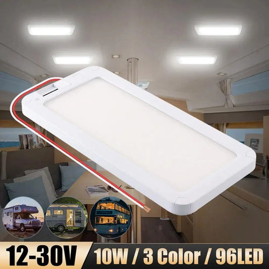 RV Interior Light 96LED 3 Color Dimmable Interior Lighting 12V-30V Ceiling Dome Light for Campers RV Truck Motorhome Caravan