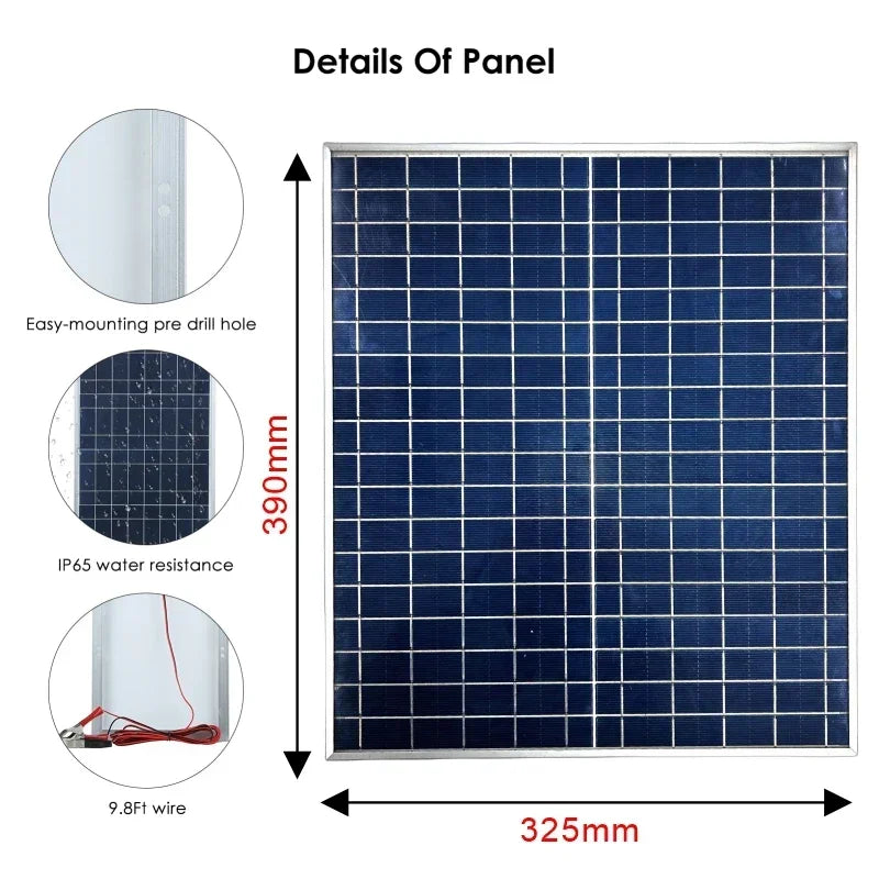 500W 1000W Solar Panel Kit Complete 12V Polycrystalline Power Portable Outdoor Rechargeable Solar Cell Solar Generator for Home