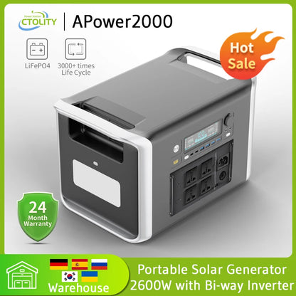 Germany Warehouse Stock 1800W 2400W Lifepo4 Battery Portable Power Station UPS Function Camping Emergency Power Energy