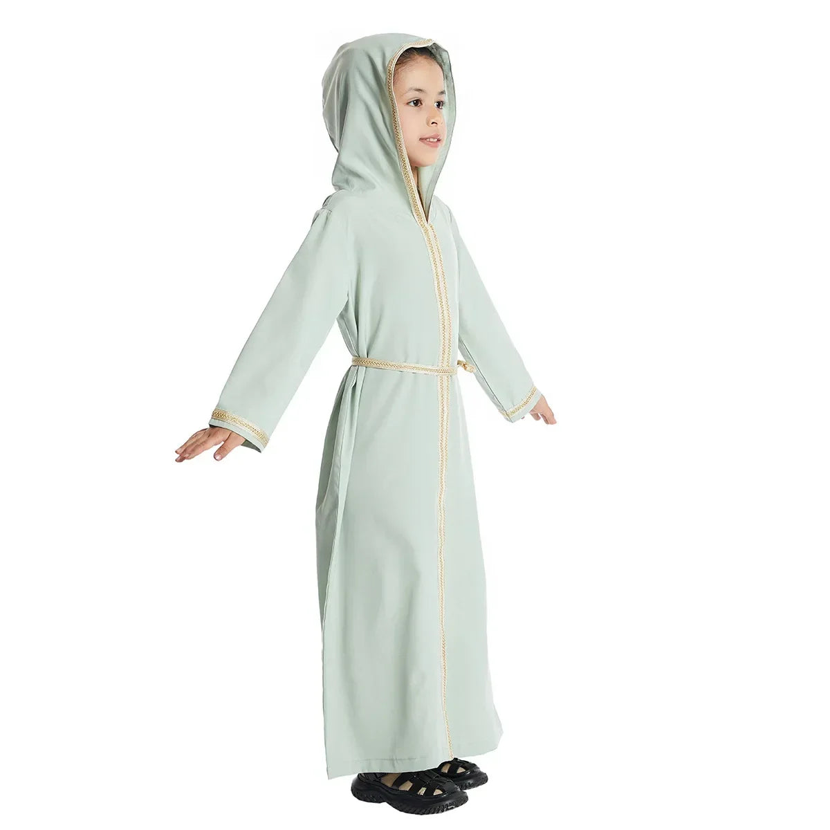 Kids Muslim Girls Abaya Prayer Hooded Long Maxi Dress Turkey Kaftan Arab Robe Dubai Islam Morocco Eid Party Ramadan Gown Caftan