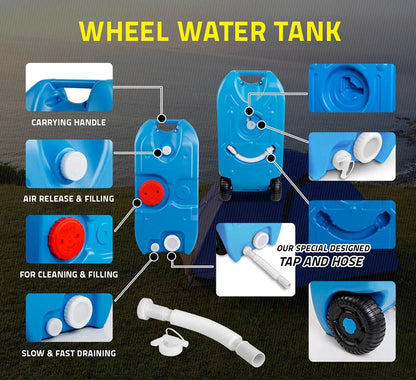 HWHongRV blue and gray color 40L camper van pure Water Tank car gray Water tank trailer Waste Water Roll Tank