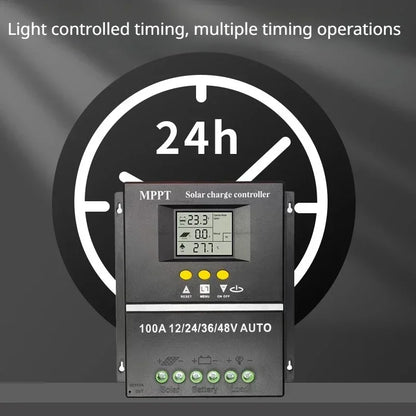 MPPT Solar Controller 12V24V36V48V Lead-acid Lithium Battery Photovoltaic Panel Charging and Generation Controller 100A