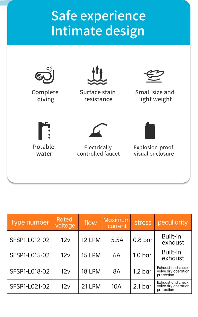 SEAFLO RV 12V submersible pump, micro water pump, water tank, water pump, DC portable car mounted small submersible pump