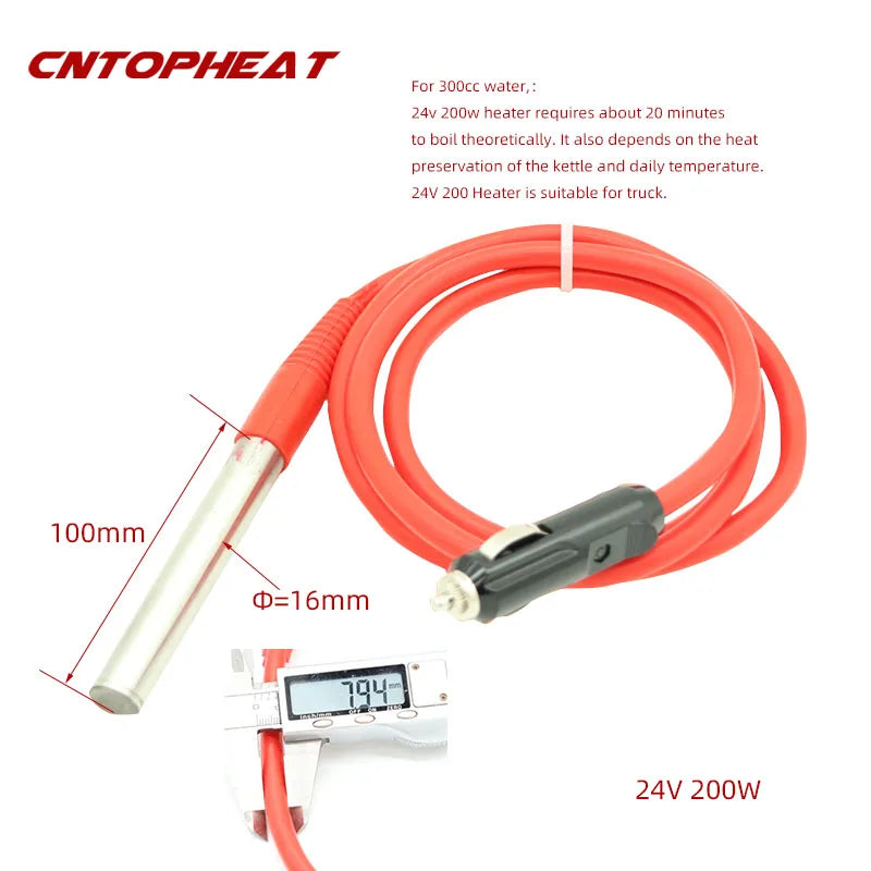 12v 24V Vehicle Mounted Cartridge Heater Tubular Heating Element Food Grade Water Heater for Caravan/Car/Truck/Camper