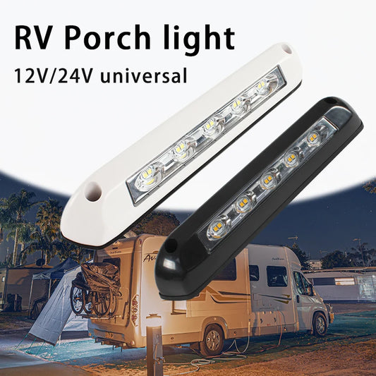 12V/24V RV LED Awning Porch Light Waterproof Motorhome Caravan Interior Wall Lamps Light Bar RV Van Camper Trailer Exterior Lamp