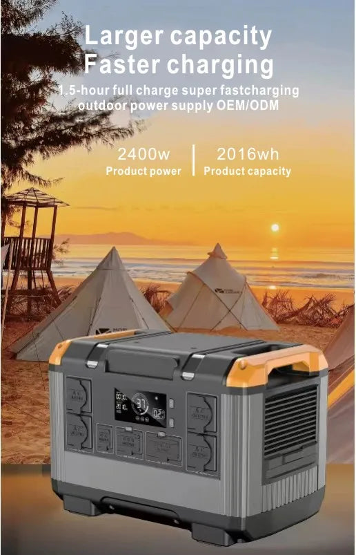 Outdoor Camping 2400W 3000W Portable Power Station 1000W Lifepo4 Battery UPS Function Emergency Solar Generator Електростанції