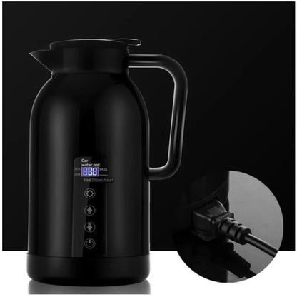 Car Home Electric kettle 1300ML Open Water Cup 12V/24V Temperature-controlled LCD Display 304 Stainless Steel  Travel Coffee