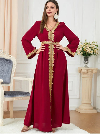 Arab Morocco Muslim Dress Abaya Women embroidery maxi Abayas Dubai Turkey Islam Kaftan Longue Musulmane Vestidos Largos 2022