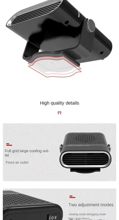 Car Heater Winter Fast Heating Electric Heated Fan Windshield Defogging Heating Implement Car Anti-Fog Heater SUV Travel Camper