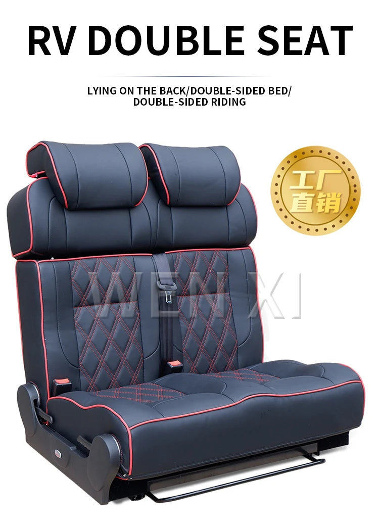 RV Double Seat Double-sided Car Bed Chair Color Customization Adjustable Backrest Angle Car Double Bed