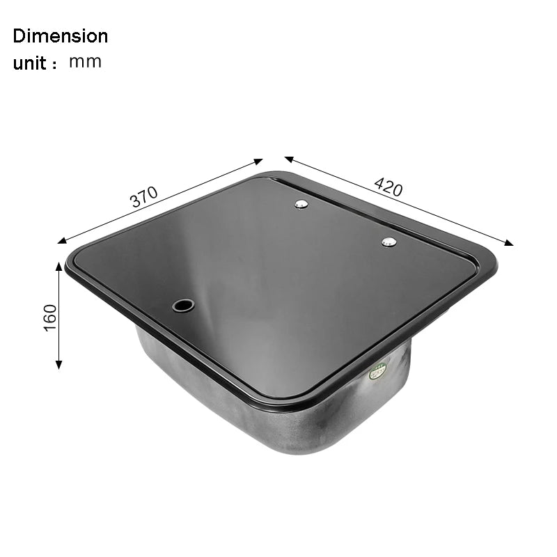 RV Specific Sink Black New Model Stainless Steel Material Covered Water Tank Hidden Vegetable Washing Basin