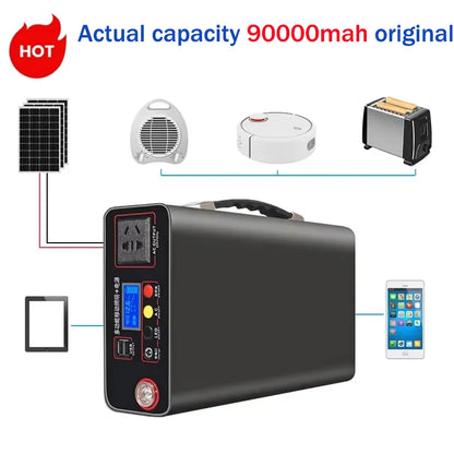 Power Station 220V300WOutdoor Power Bank 90000mah Portable  Home Camping Lifepo4 Electric System Rechargeable Generator