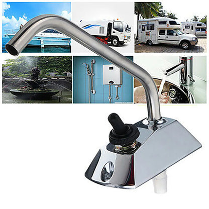 1set Galley Electric Water Pump Tap Faucet Water Tap W/ Switch Fits For All Size Boats  Caravans  Motorhomes  RV Etc