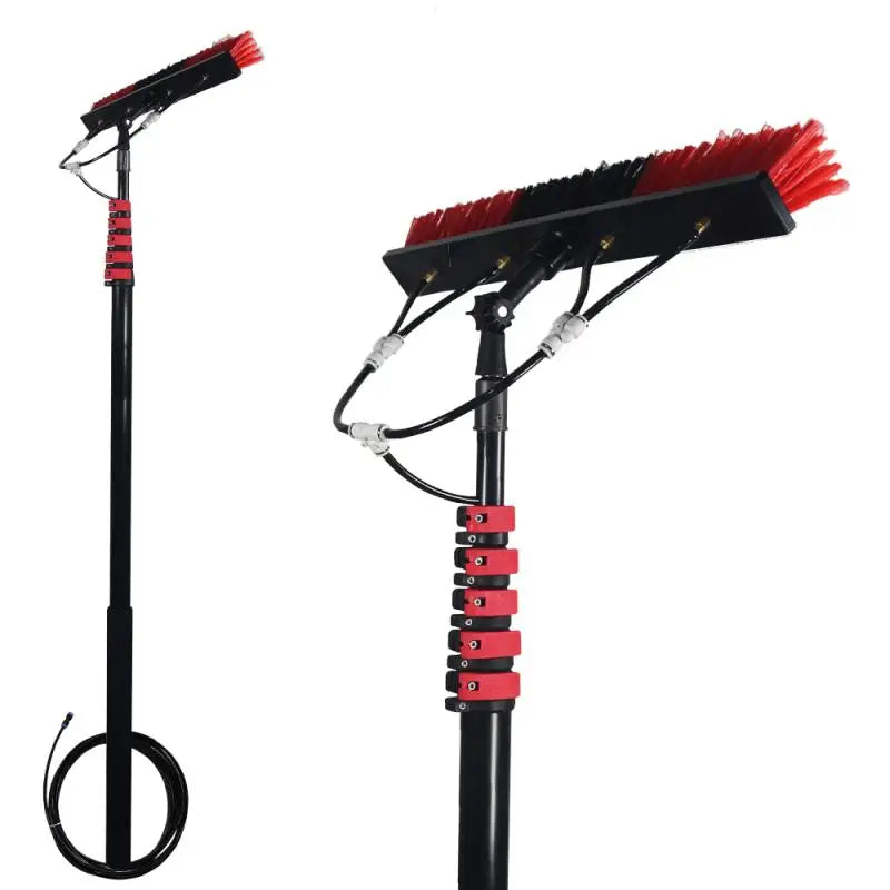 Solar Panel Cleaning Kit with 30 ft Telescopic Pole High Reach Washing Kit Professional Water Flow Through