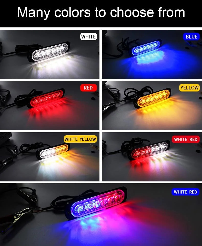 Flashing Grille Emergency 6LED Warn Police Lights For Car TRUCK Strobe Led Light 12V 24V