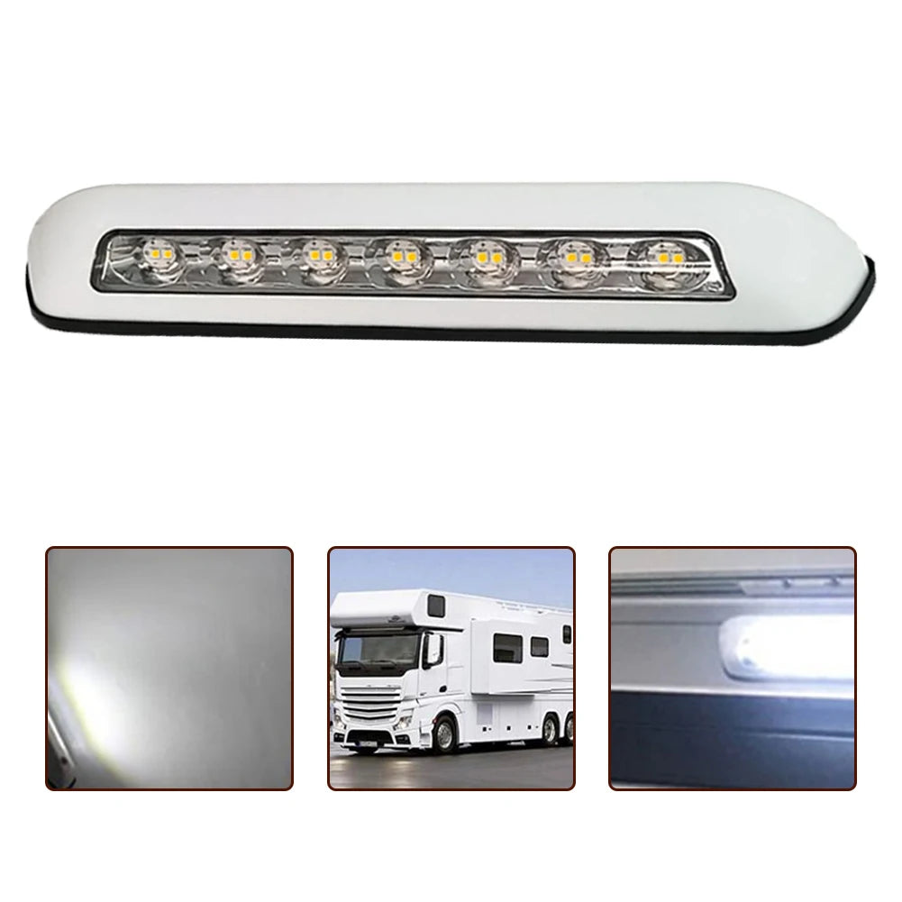 12V RV LED Awning Porch Light 6000K White Super Bright RV LED Light Exterior LED Lamp Beads RV Outdoor Lamp Bar Waterproof