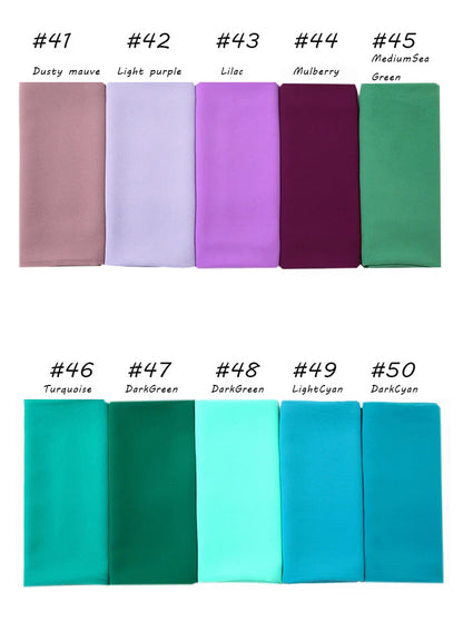 Ramadan Muslim Chiffon Hijabs For Woman Plain Color Headscarf Long Shawl Scarf Women Jersey Hijabs Ladies Islam Voile Hijab