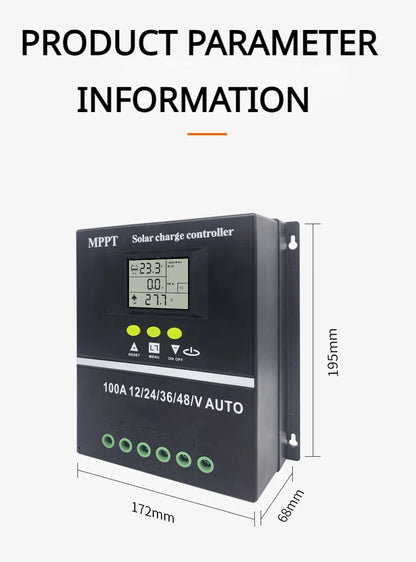 MPPT Solar Controller 12V24V36V48V Lead-acid Lithium Battery Photovoltaic Panel Charging and Generation Controller 100A