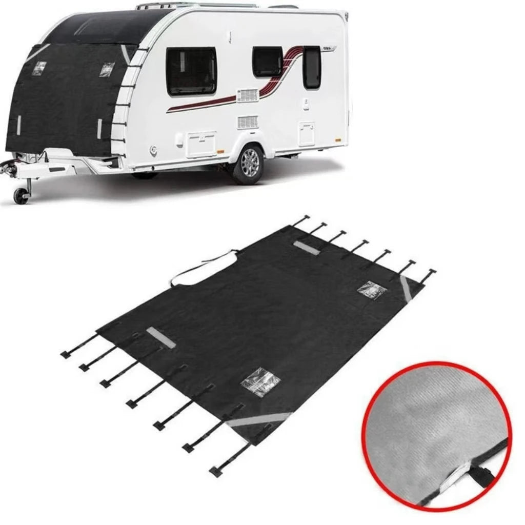 Universal Waterproof Oxford RV Caravan Front Towing Cover Protector Dustproof With Reflective Strip Camper Trailer Caravan Cover