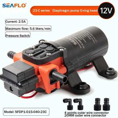 SEAFLO Diaphragm Pump DC Marine Pump 12V Water Pump 23C Series Automatic Fresh Water Pump For RV Boat Yacht