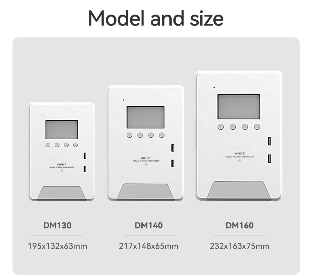 30A 40A 60A MPPT Solar Charge Controller 12V 24V 48V PV Solar Panel Acid/Lithium Battery Regulator Dual USB Port