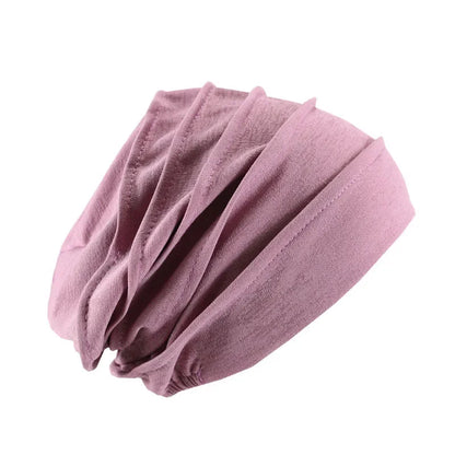 Breathable Elastic Women's Turban Hat Soft Ruffle Head Wrap Cap Lady Cancer Chemo Cap Muslim Headscarf Hat