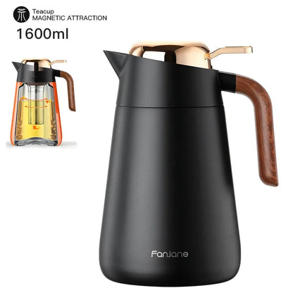 FANJANE 316 Stainless Steel Thermos Kettle for Tea Maker Big Tea Filter Larger Capacity 1600ml Vacuum Thermos Bottle Tumbler