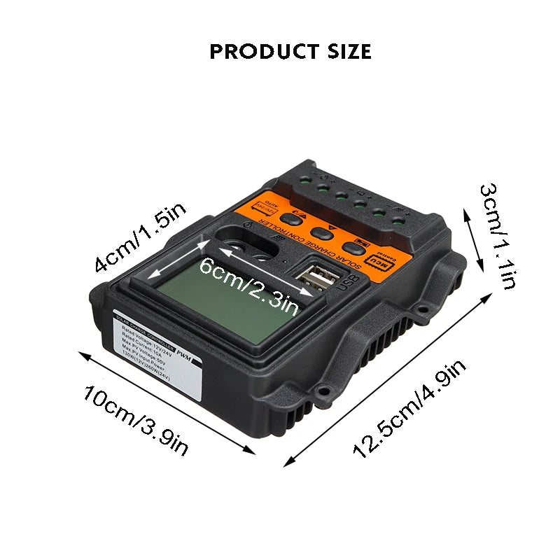 New Solar Charge Controller PWM Controller With LCD Display 10A 20A 30A 12V 24V Dual USB 5V Output Solar Panel Charger Regulator