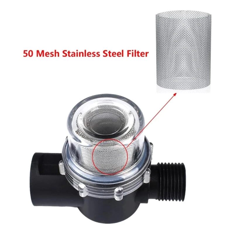 RV Boat Twist-On Pipe Water Pump Strainer Mesh Filter 1/2 Inch Garden Watering Hose Filter Water Pipe Connector Replacement